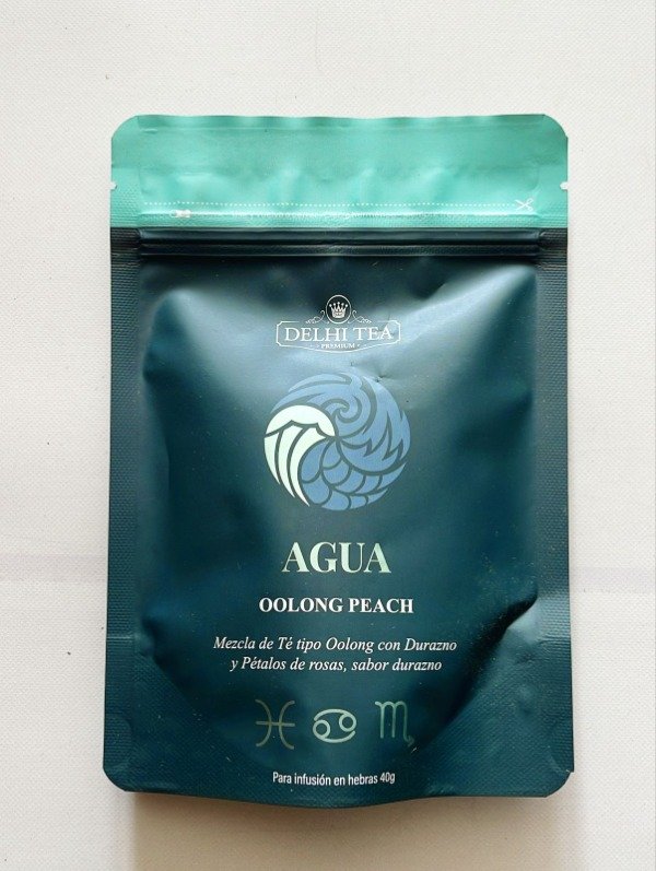 Té AGUA OOLONG PEACH Con durazno y pétalos de rosas DOYPACK x 40gr DELHI TEA