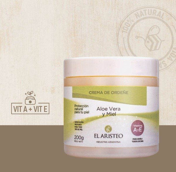 CREMA de ordeñe ALOE VERA y MIEL x 200g EL ARISTEO