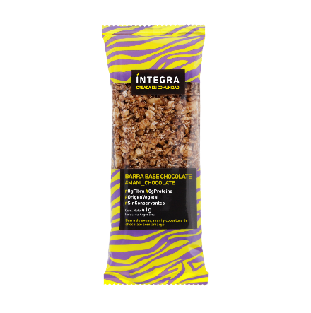 Barras CHOCOLATE y MANI x 10 uni x 41gr INTEGRA