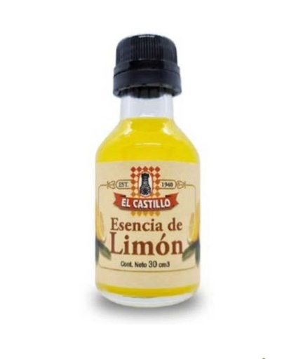 Esencia de LIMÓN frasco VIDRIO x 30cc PARA REPOSTERIA EL CASTILLO