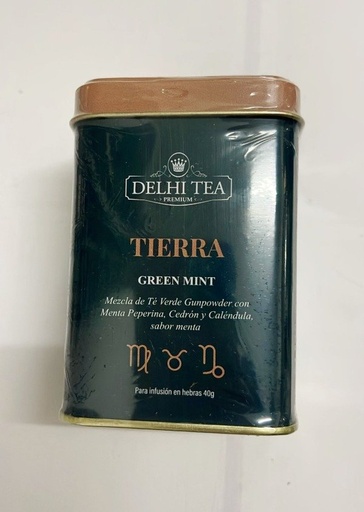 [DELHI21933096] LATA TIERRA Mezcla Té Verde Menta Peperina Cedrón y Caléndula x 40g DELHI TEA