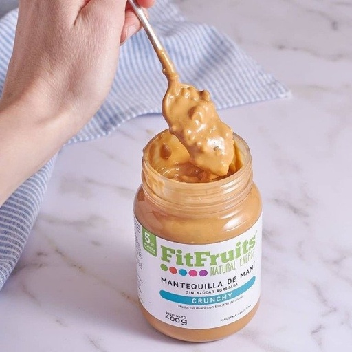 [FITFR4392490] Mantequilla de Maní CRUNCHY sin azúcar y trocitos de maní SIN TACC FITFRUITS
