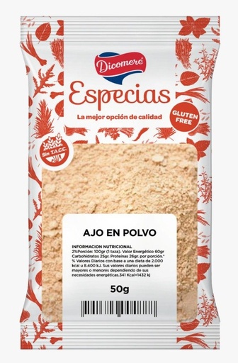 [DICOM2504074] Ajo en polvo Sin TACC sobres 50gr Dicomere