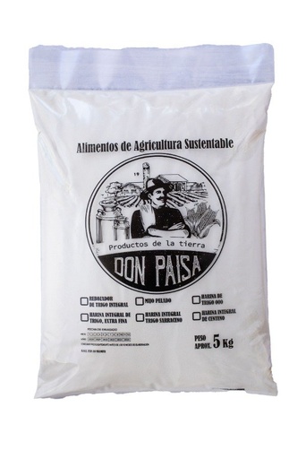 Harina BLANCA 000 Orgánica x 5kg DON PAISA