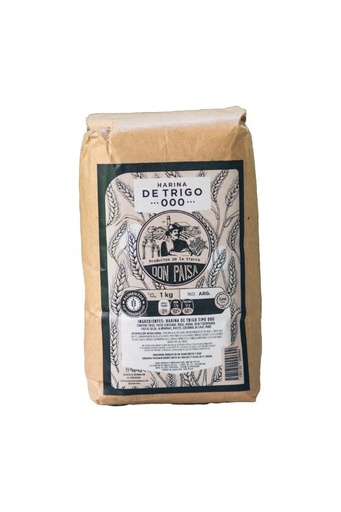 Harina BLANCA 000 Orgánica x 1kg DON PAISA