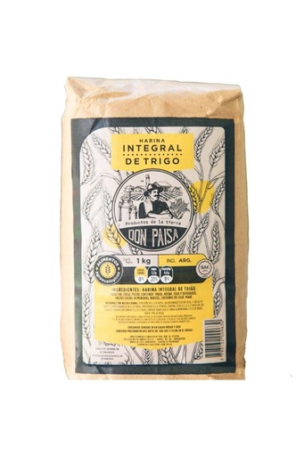 Harina INTEGRAL de trigo Orgánica x 1kg DON PAISA