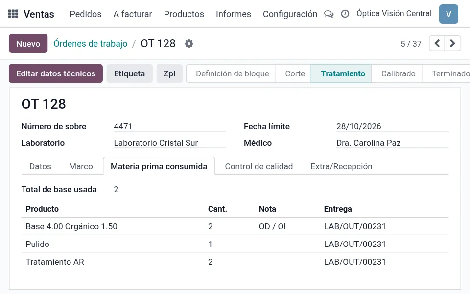 Vista previa: Insumos y catálogo técnico